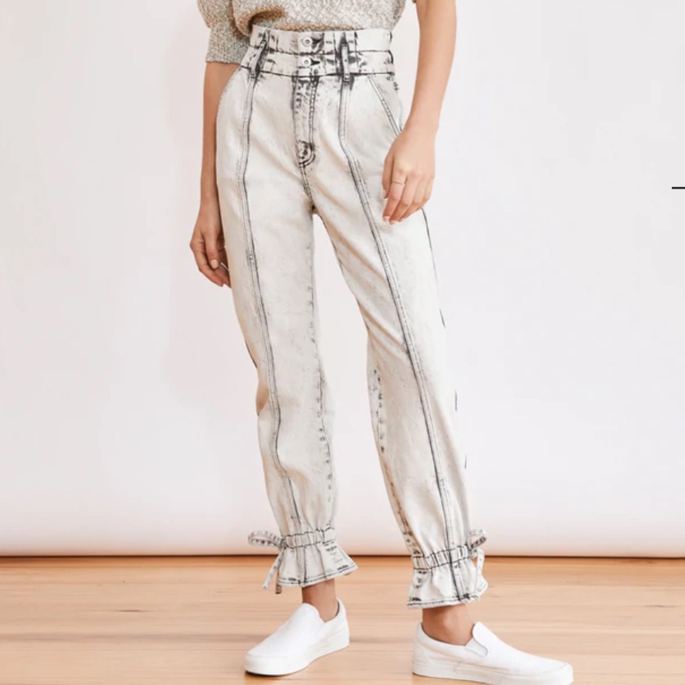 Something navy ankle tie pants
